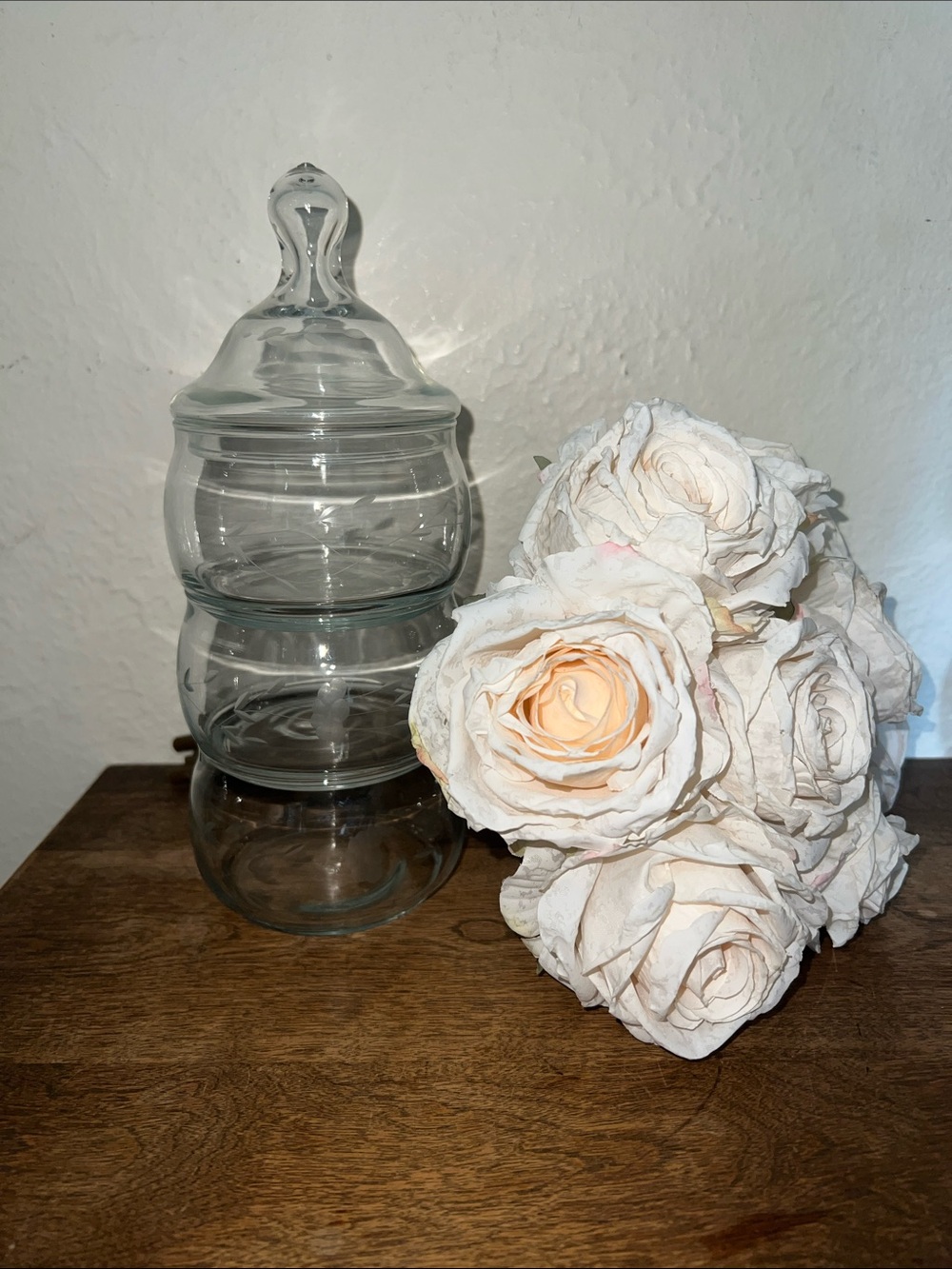 Princess house heritage handblown crystal candy dish set stacking tiered
